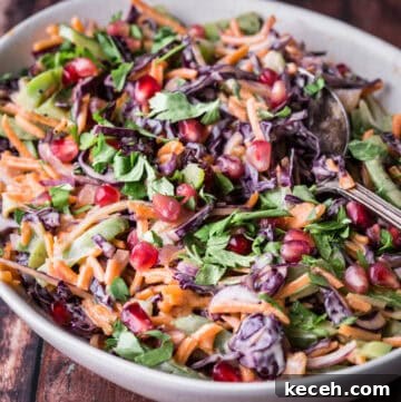 Festive Christmas Coleslaw Recipe for Holiday Gatherings 9 Christmas Coleslaw in a bowl.