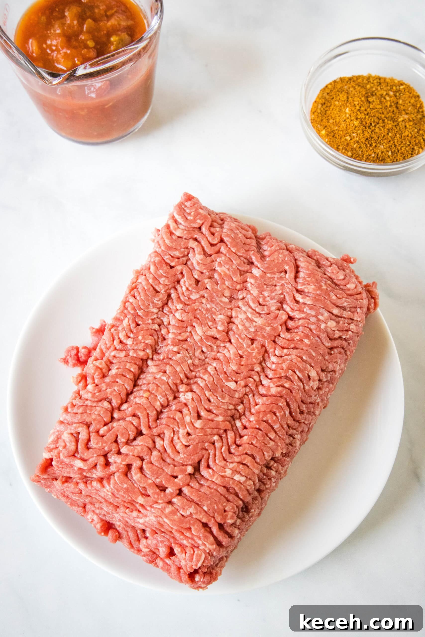 Taco meat ingredients.