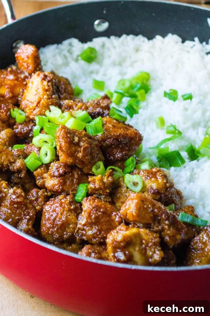 Sticky Chicken Rice Bowl is the perfect combination of tender rice and baked chicken bites covered in a thick sticky sauce and it is sure to be your new favorite sweet and spicy chicken recipe. A quick and easy Asian chicken recipe, this Sticky Chicken Rice Bowl is ready to serve up in just 30 minutes!