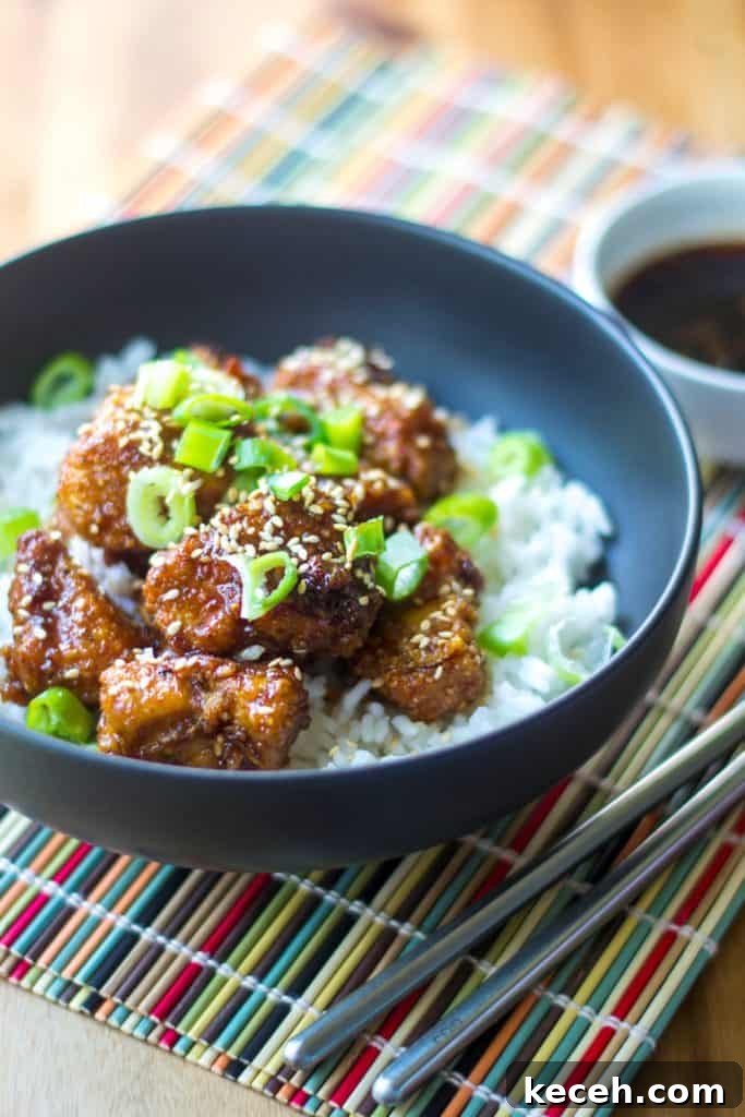 Sticky Chicken Rice Bowl is the perfect combination of tender rice and baked chicken bites covered in a thick sticky sauce and it is sure to be your new favorite sweet and spicy chicken recipe. A quick and easy Asian chicken recipe, this Sticy Chicken Rice Bowl is ready to serve up in just 30 minutes!