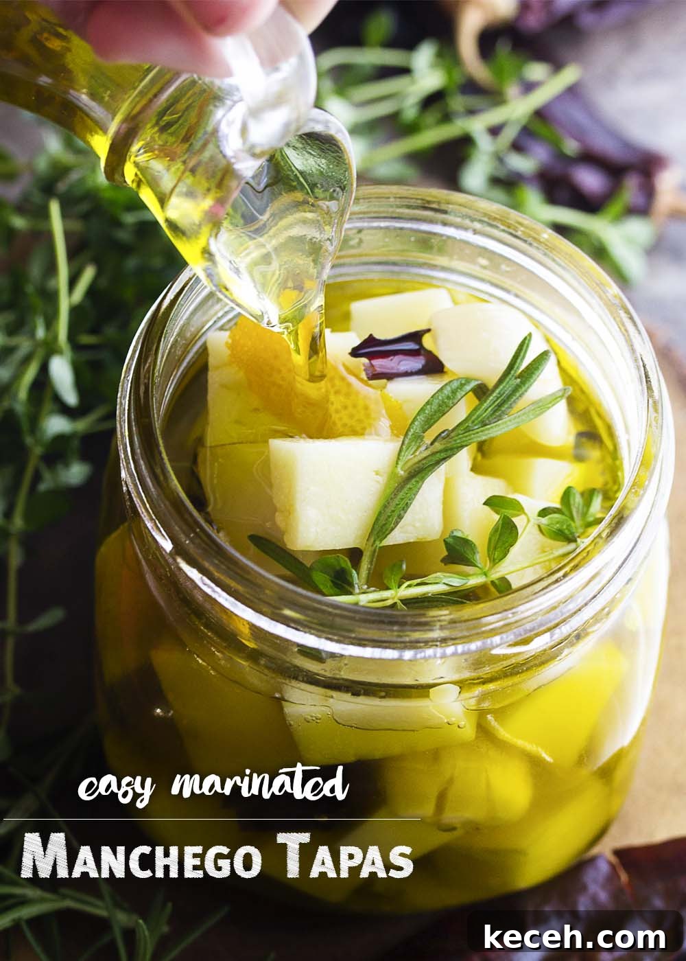 Additional view of marinated manchego.