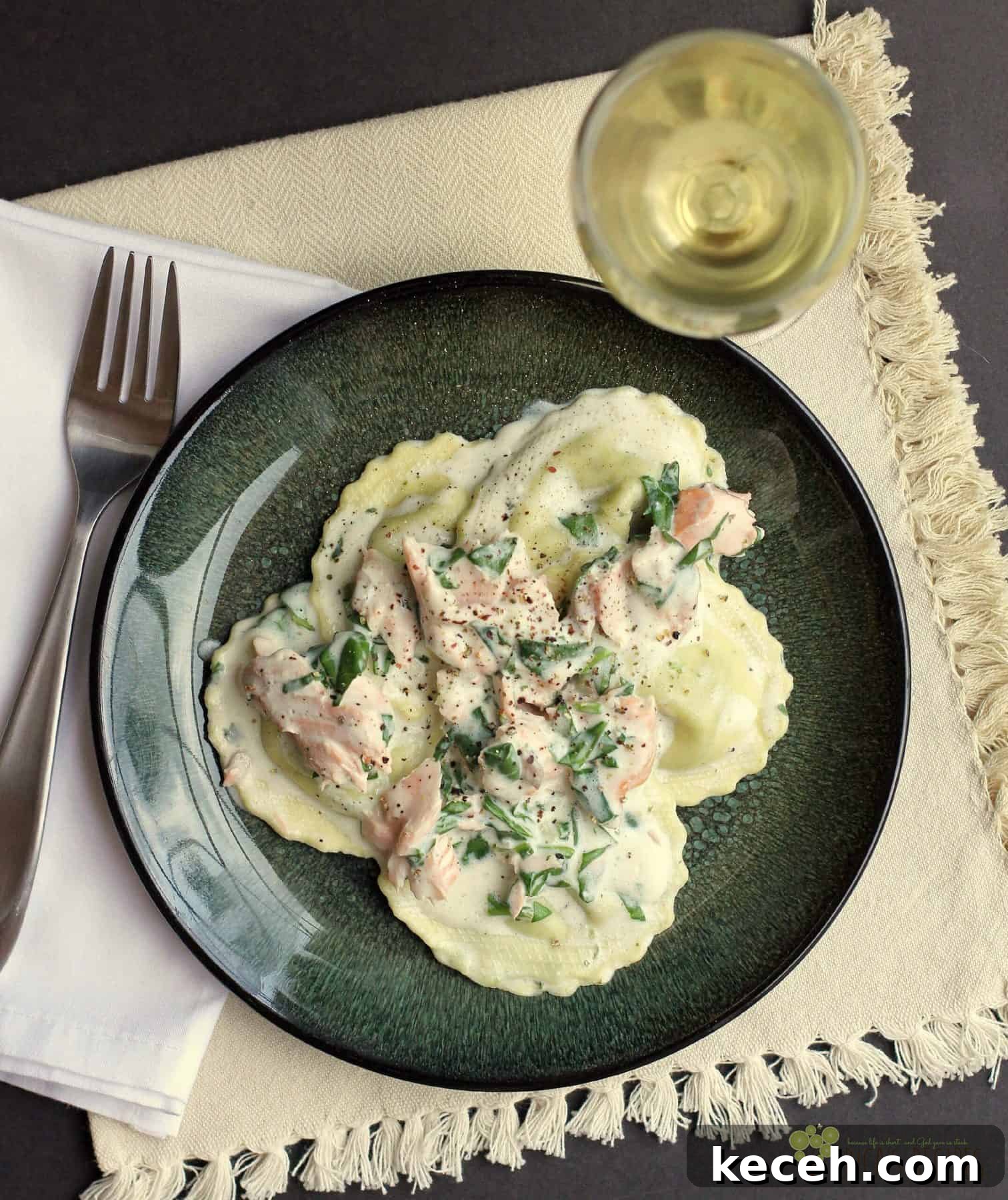 Creamy Salmon and Spinach Ravioli with Boursin Sauce for Weeknights 4 Weeknight Ravioli with Spinach, Salmon, and Boursin Cheese Sauce