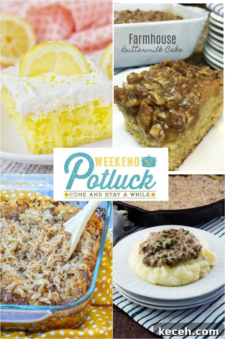 Triple Lemon Poke Cake Recipe for Weekend Potluck 2 Weekend Potluck 372
