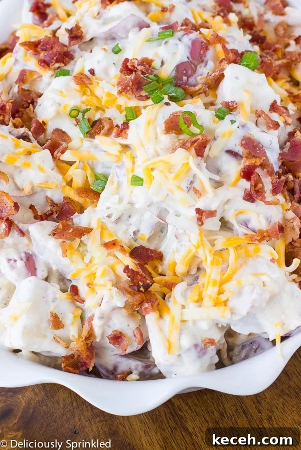 Creamy Bacon Ranch Potato Salad Recipe with Crispy Bacon Bits 2 CREAMY BACON RANCH POTATO SALAD
