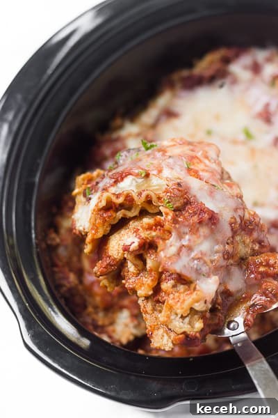 Slow-Cooker Vegetable Lasagna: Cheesy, Comforting Make-Ahead Meal 2 This healthy slow-cooker veggie lasagna only takes about 15 minutes to prep & then you'll come back to find layers of warm, cheesy noodles waiting for you!