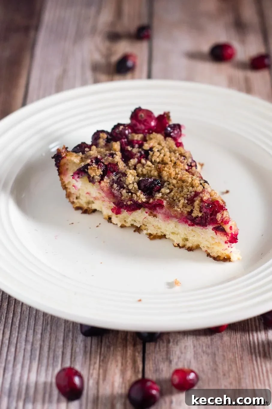 Cranberry Crumb Cake Recipe with Tangy Streusel Topping 3 Cranberry crumb cake combines an orange-flavored cake, sugared cranberries and crumb topping for a delicious holiday breakfast or dessert.