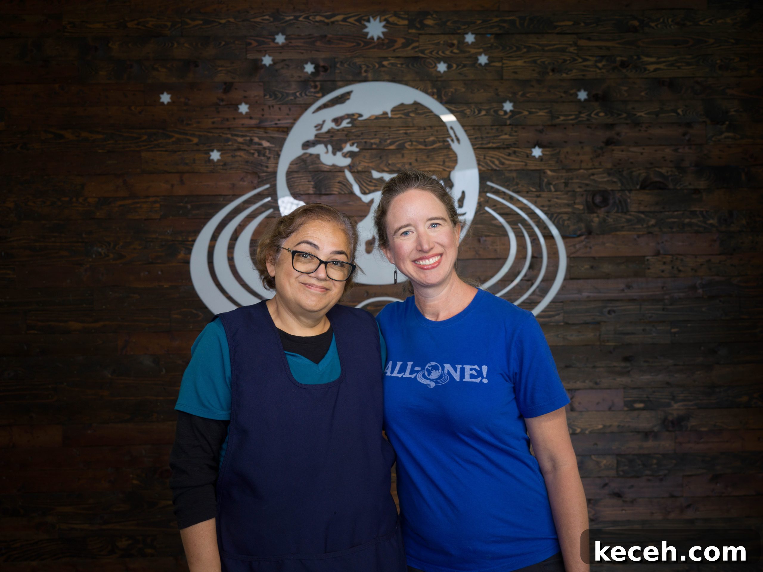 Dr. Bronner’s Guide to Commercial Facility Cleaning and Disinfection 11 Lisa and Azucena smiling posing for a photo together.