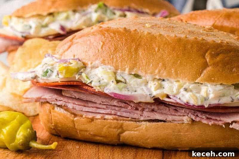 Fresh Summer Dinner Ideas: Light, Flavorful Recipes for Warm Nights 14 closeup of a Grinder Sandwich served on a wooden board.