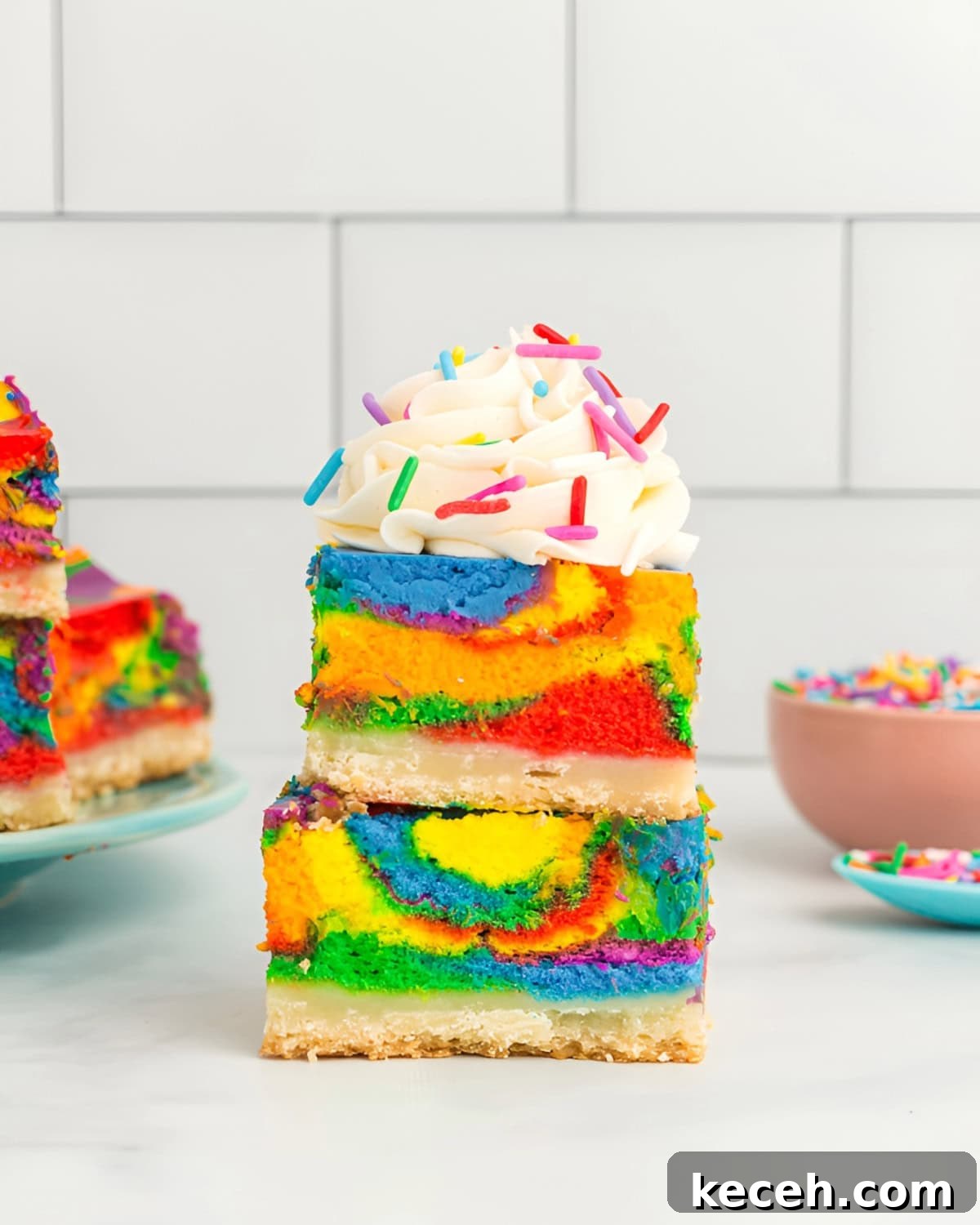 Rainbow Cheesecake Bars
