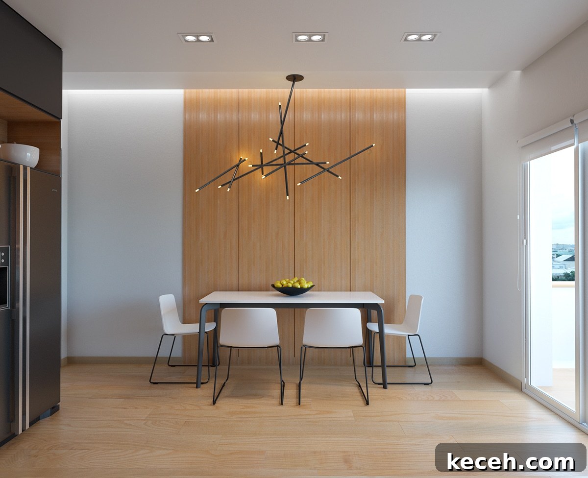 31 Mid-Century Dining Room Ideas to Redefine Your Space 26 Combine Wood Tones With White mid century modern dining room