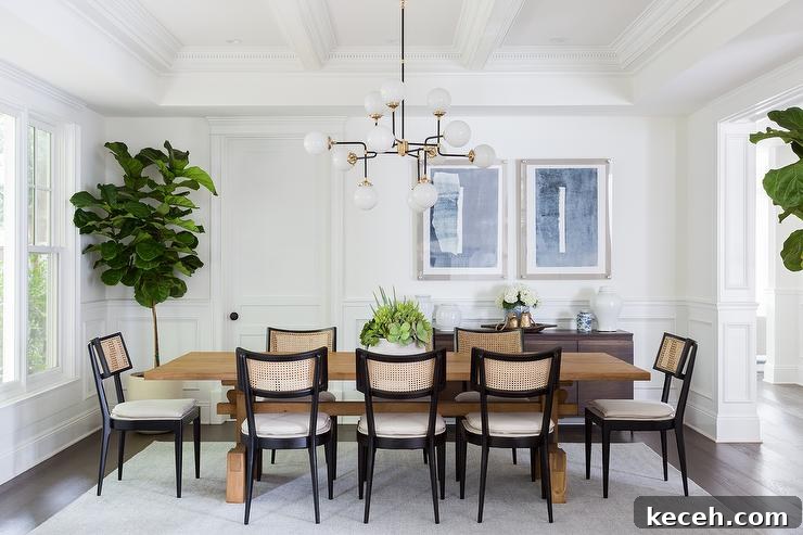 31 Mid-Century Dining Room Ideas to Redefine Your Space 27 Try Chairs with Cane Backs mid century modern dining room