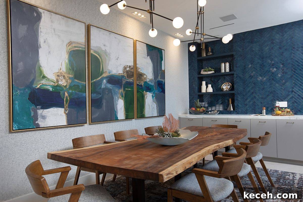 31 Mid-Century Dining Room Ideas to Redefine Your Space 29 Get Artsy With Your Choices mid century modern dining room