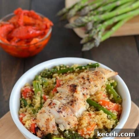 Roasted Red Pepper and Asparagus Quinoa