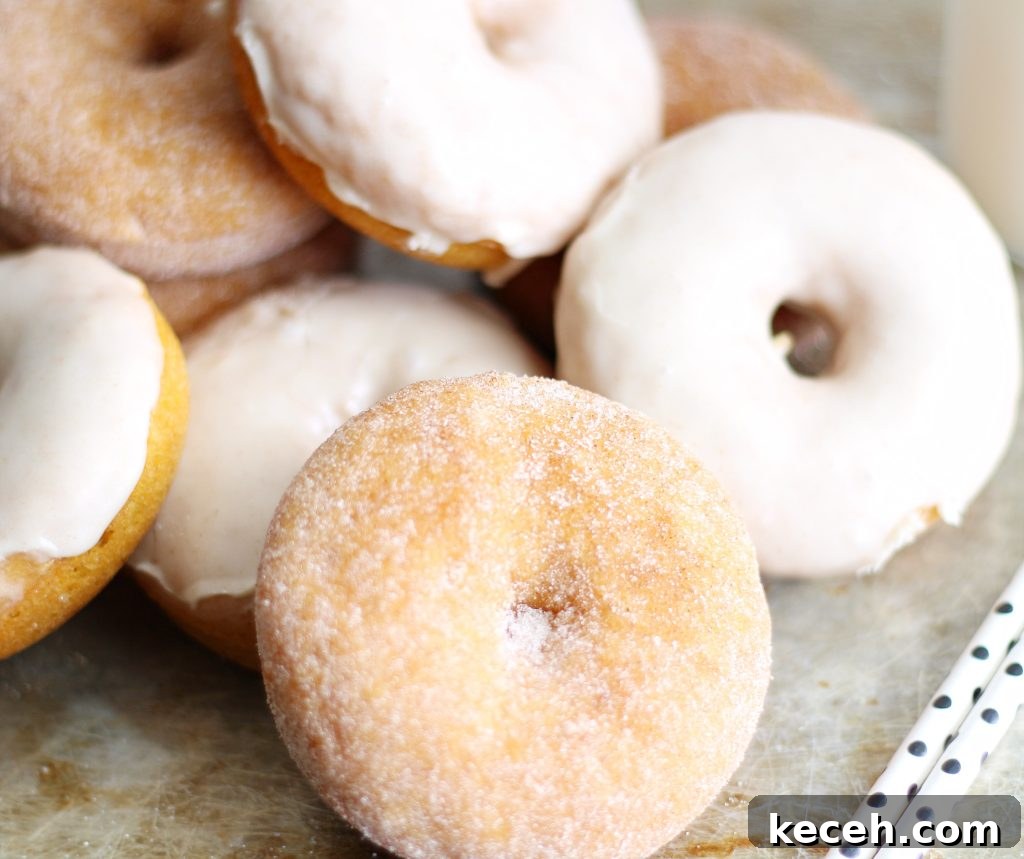 Cinnamon-Glazed Baked Pumpkin Donuts Recipe 2 baked pumpkin donuts