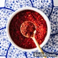 Top Substitutes for Aleppo Pepper: Flavorful Alternatives You Can Use 14 Easy Aleppo pepper substitute in a small white bowl with a golden teaspoon.