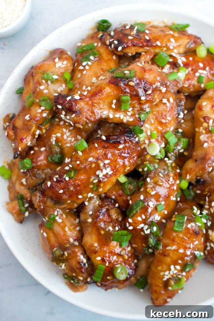 Sticky Asian-Style Chicken Wings with Sweet Soy Glaze 3 Plate of chicken wings