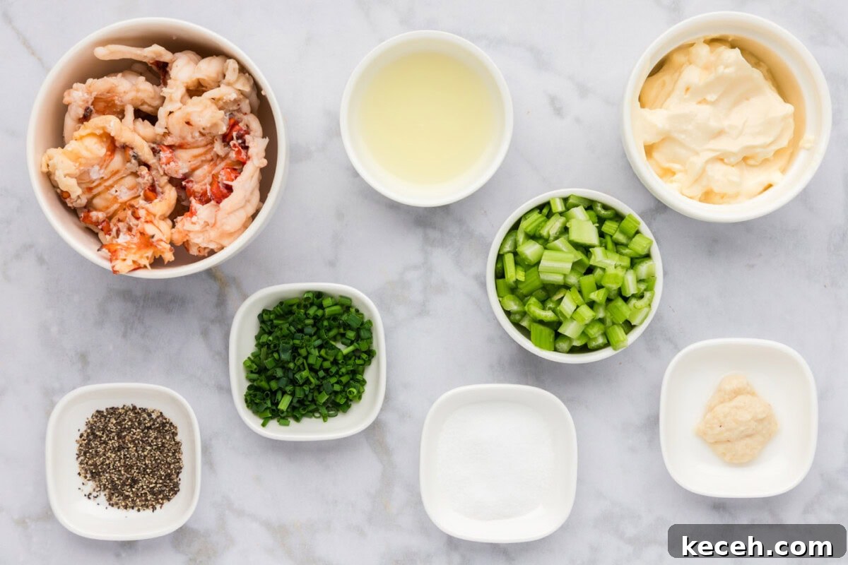 Ingredients for Lobster Cucumber Boats