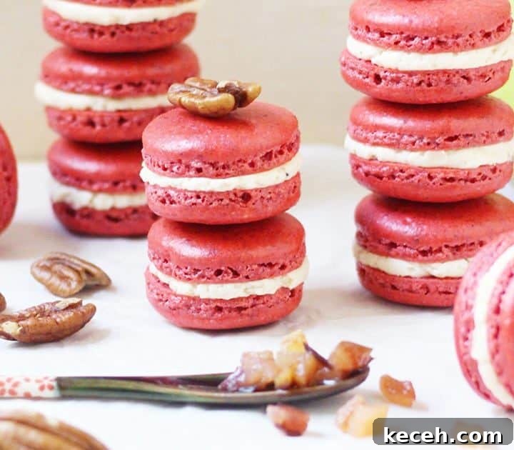 Spiced pecan macarons with caramelized apple buttercream