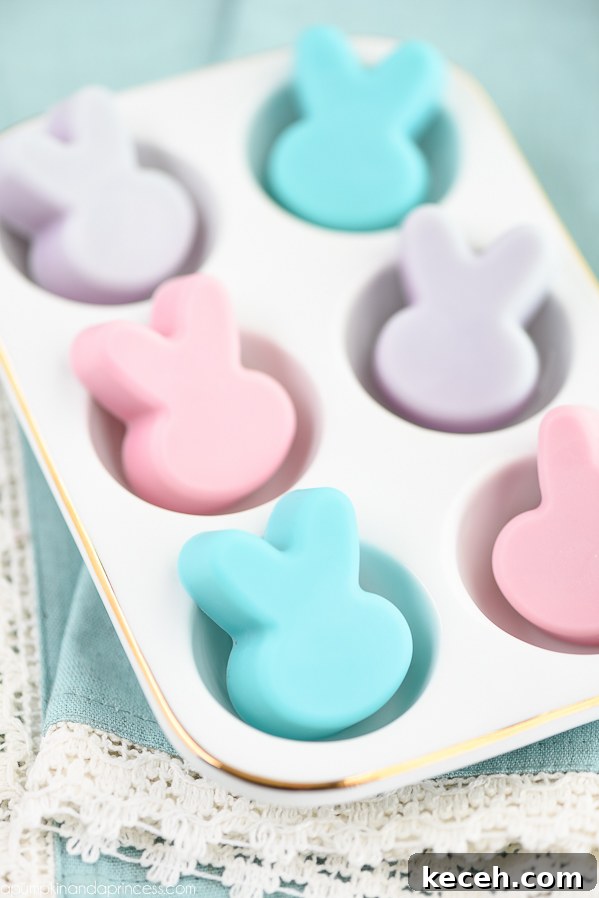 DIY Bunny Soap - These handmade bunny shaped soaps made with orange essential oil make a great candy alternative for Easter baskets.